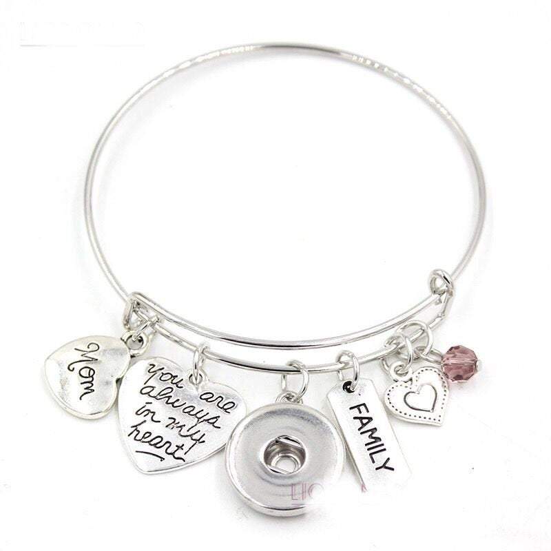 Bracelet - Bangle - Mom - Family - Love - Themed Bangle Bracelet -