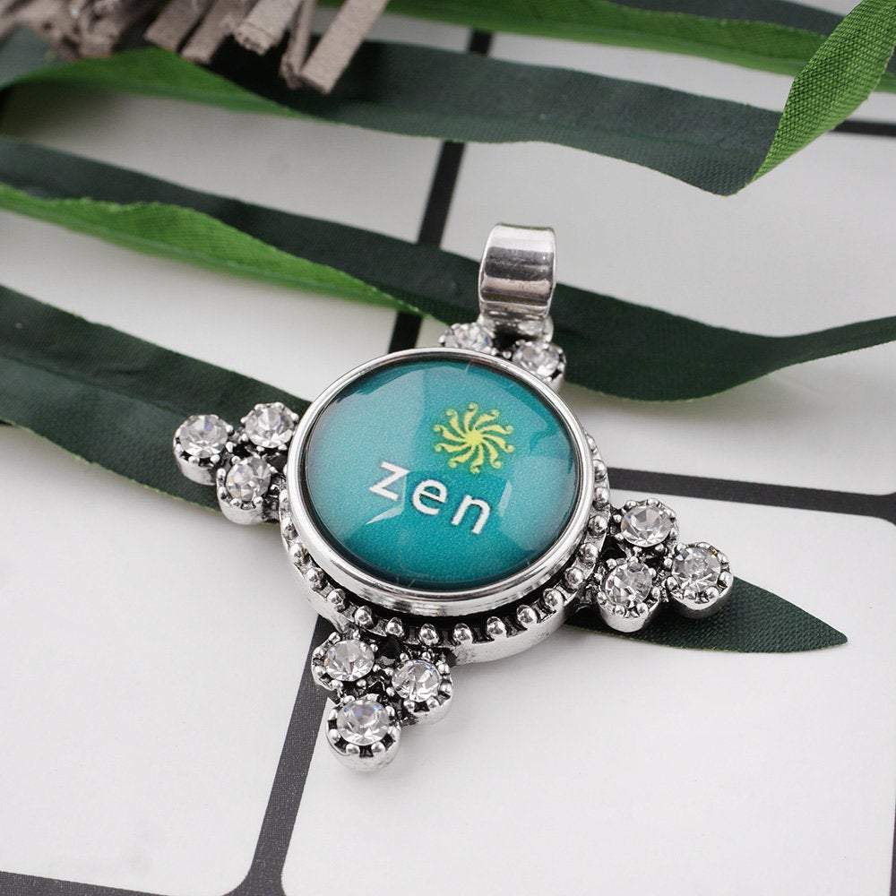 Glass Domed Snap - Snap Jewelry - Zen Snap - Zen Yoga Snap - Noosa