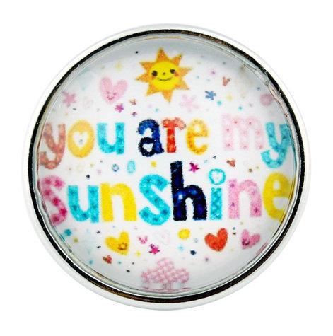 Glass Domed Snap - Snap Jewelry - You Are My Sunshine - Glass Dome -