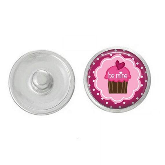 Valentines Day - Be Mine Cupcake - Cupid - Love - Handpressed Snap -