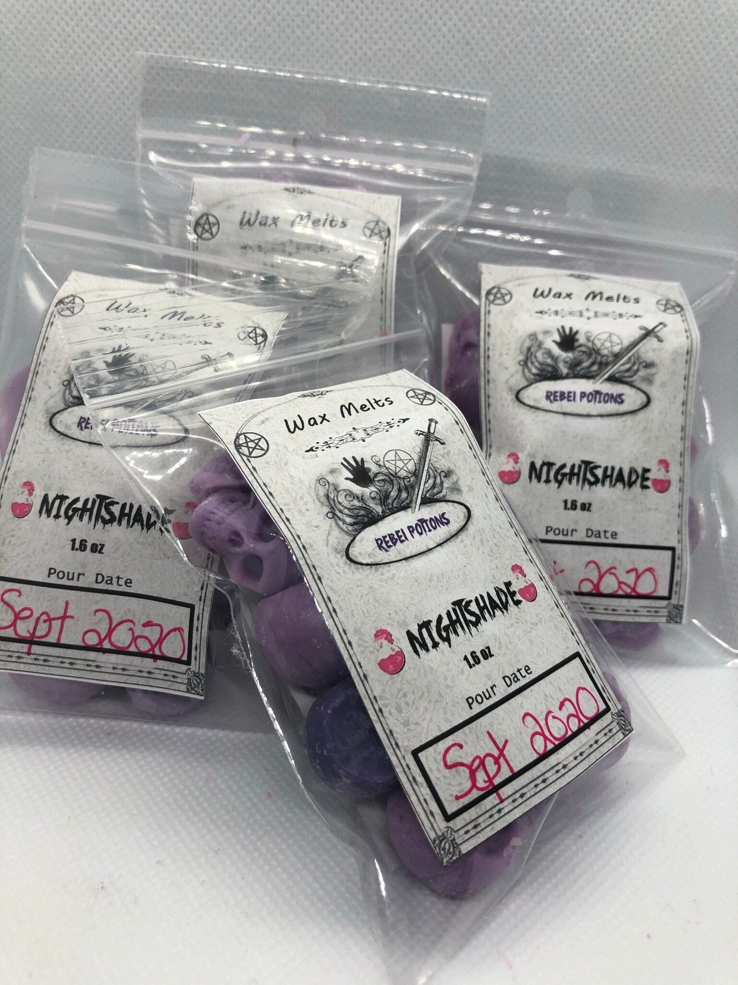 Deadly Nightshade mini skull wax melts goth pagan wicca witch