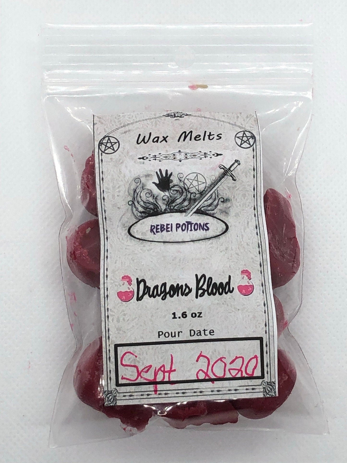 Dragons Blood mini skull wax melts pagan witch Halloween goth tarts