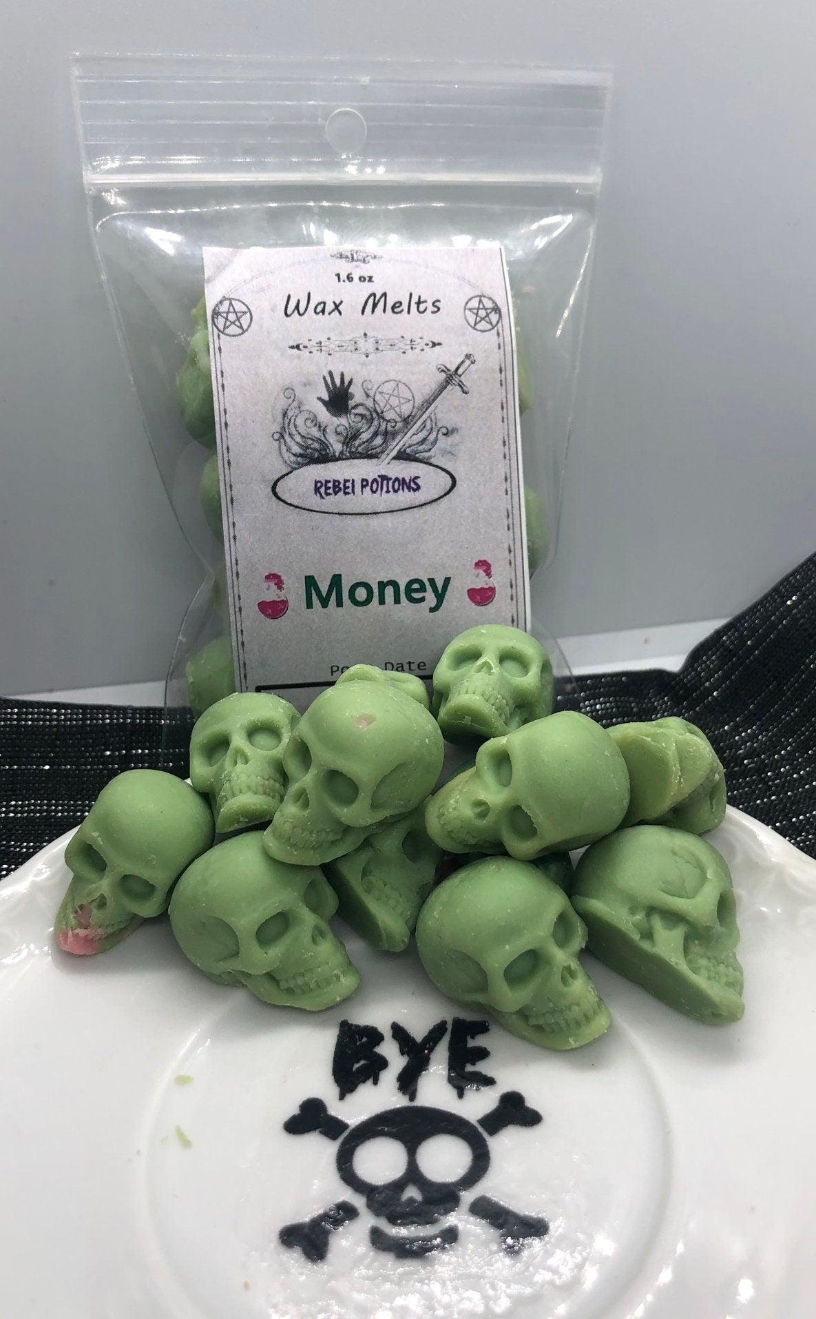 Money drawing  mini skull wax melts witchcraft witch pagan wicca spell