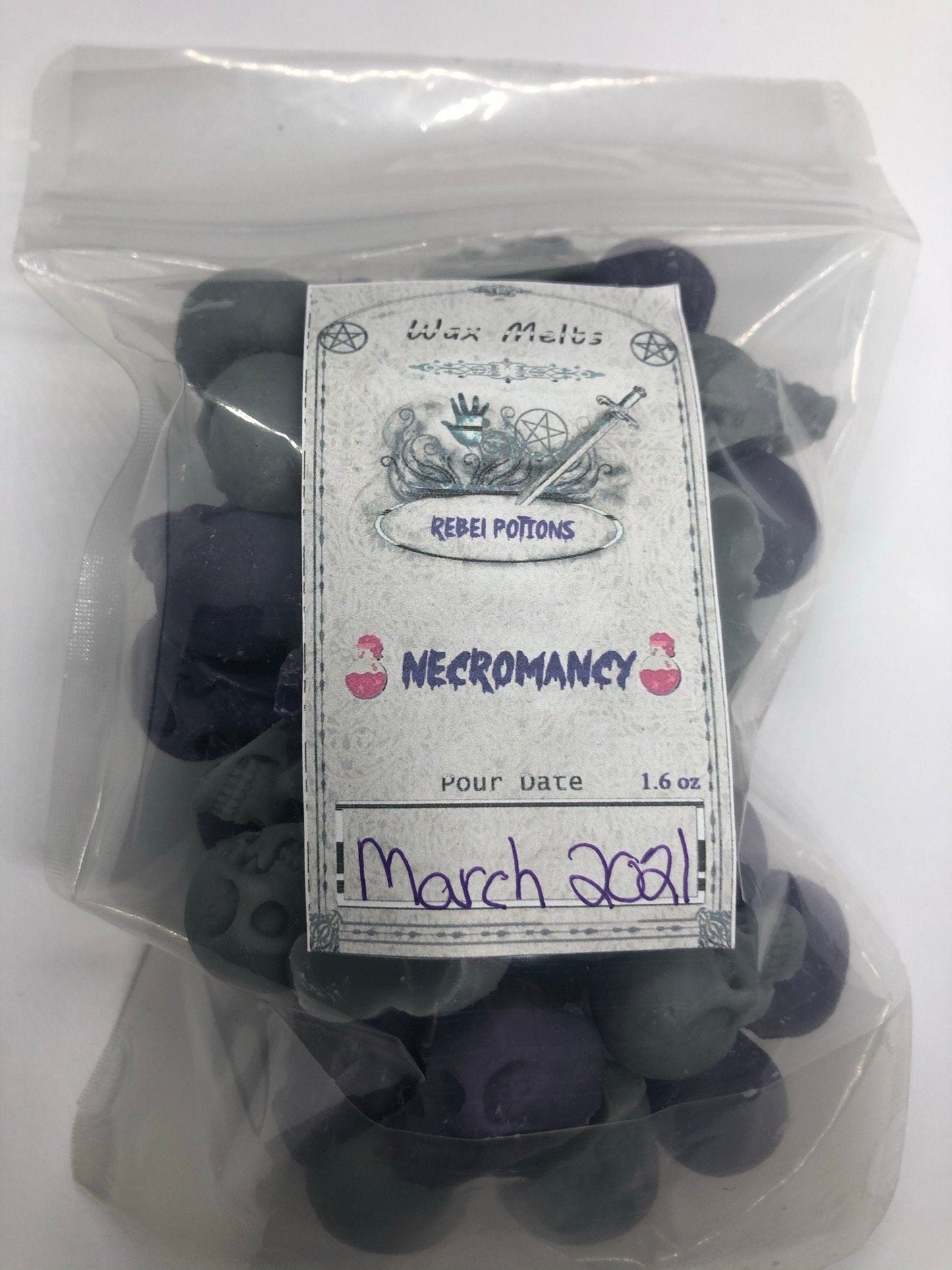 Necromancy mini skull wax melts goth Halloween gift tarts