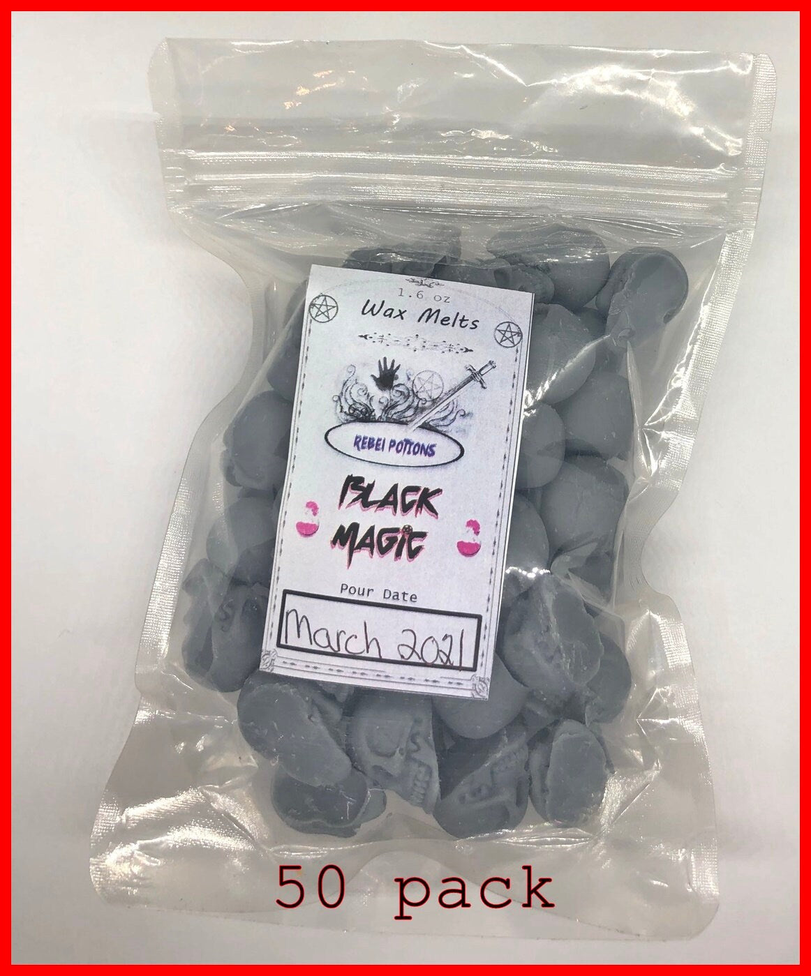 Black Magic mini skull wax melts goth halloween witchcraft wicca pagan