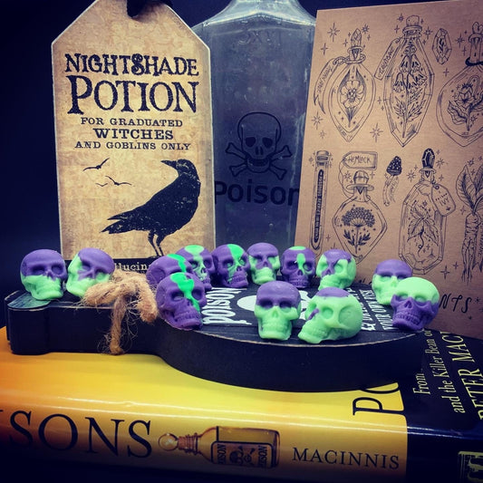 Deadly Nightshade mini skull wax melts goth pagan wicca witch