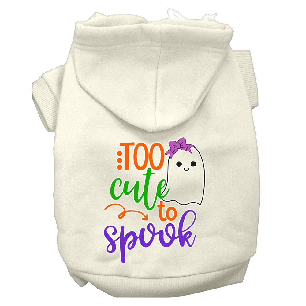 Halloween Pet, Dog & Cat Hoodie Screen Printed, "Too Cute To Spook