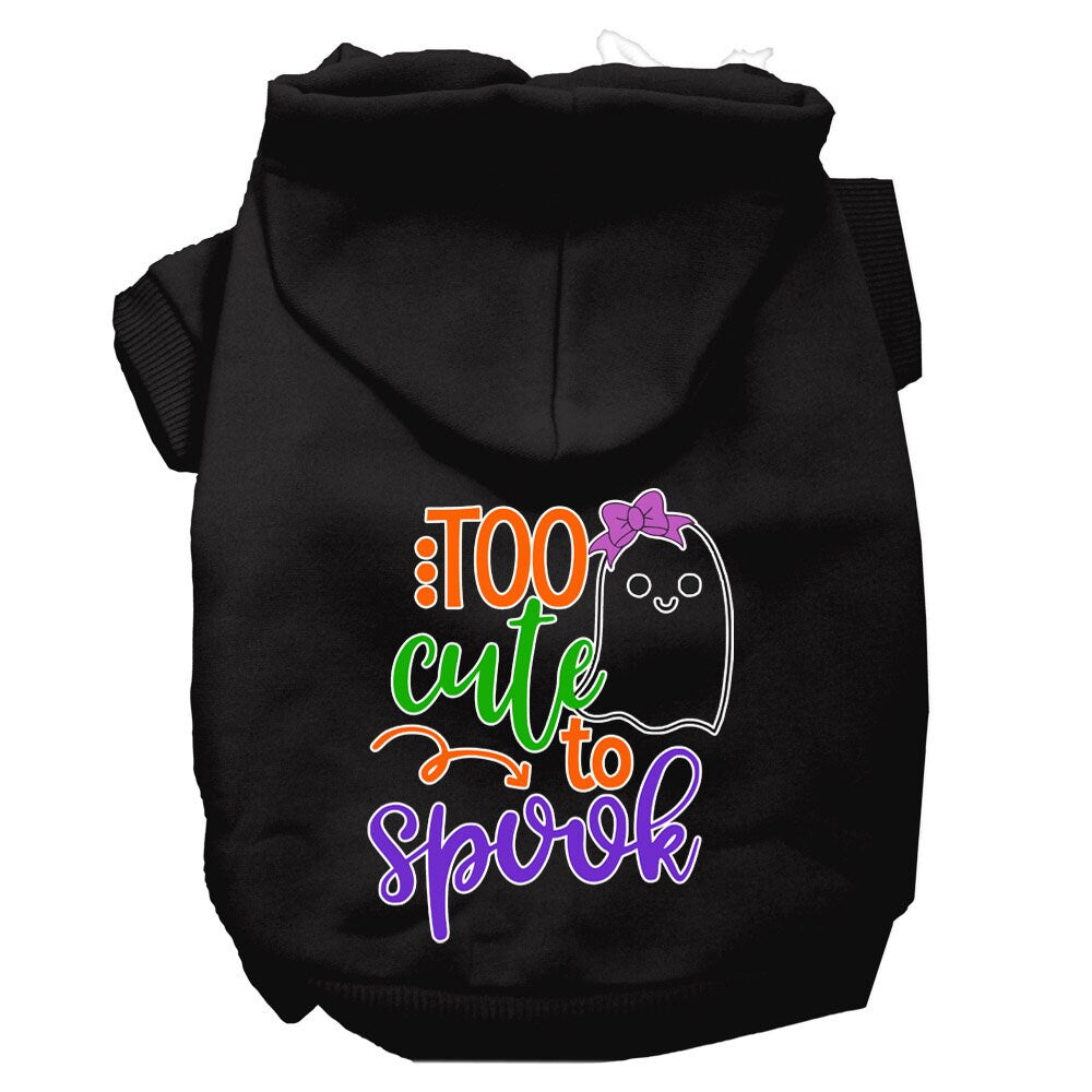 Halloween Pet, Dog & Cat Hoodie Screen Printed, "Too Cute To Spook