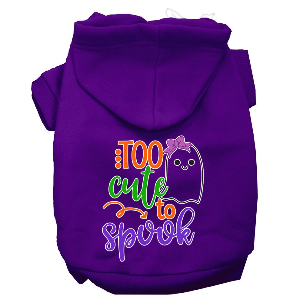 Halloween Pet, Dog & Cat Hoodie Screen Printed, "Too Cute To Spook