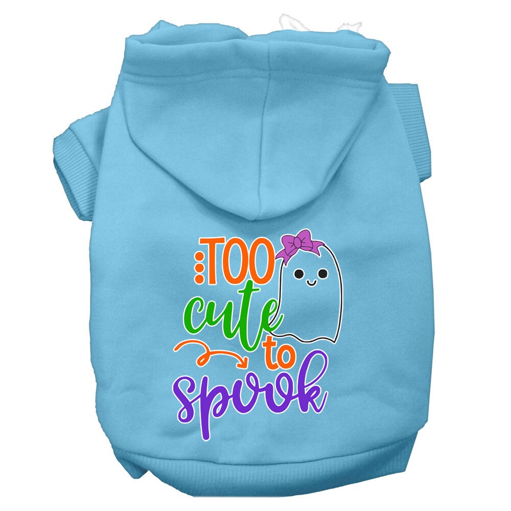 Halloween Pet, Dog & Cat Hoodie Screen Printed, "Too Cute To Spook