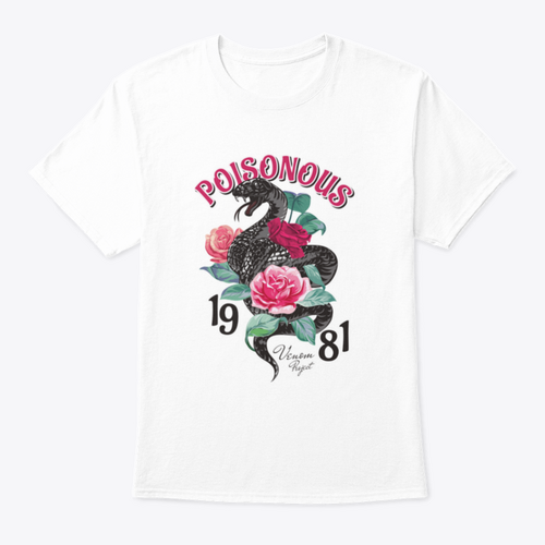 Black Snake And Roses  T shirt Design