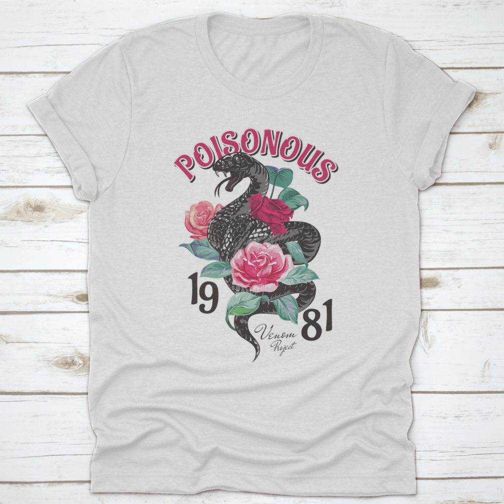 Black Snake And Roses  T shirt Design