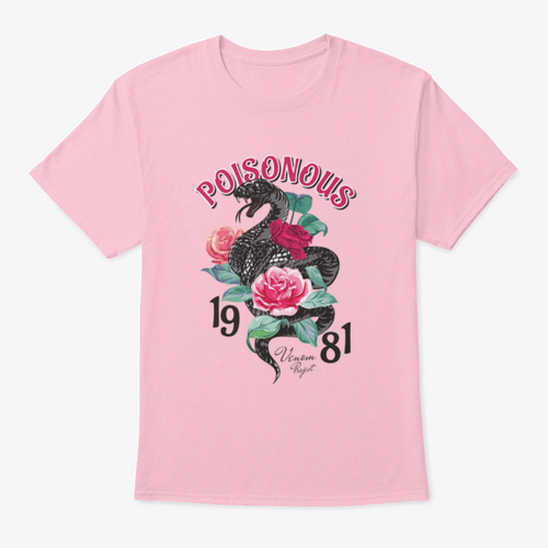 Black Snake And Roses  T shirt Design