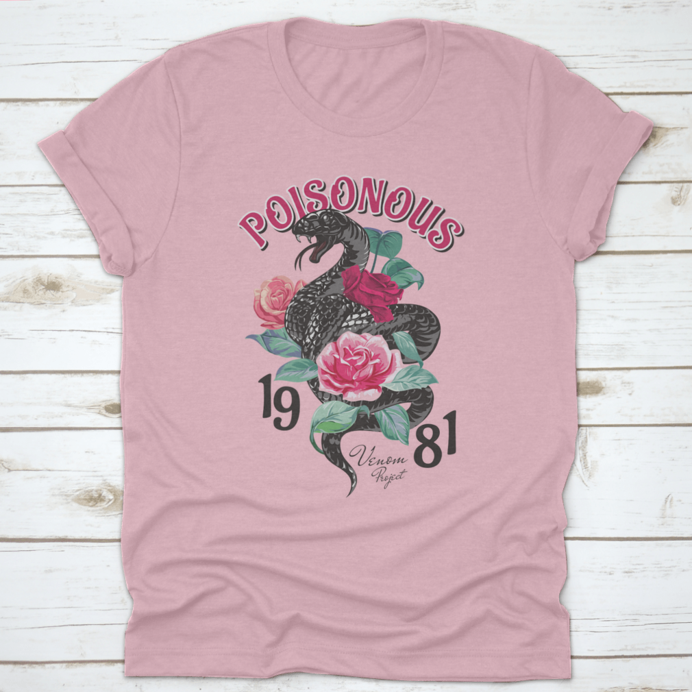 Black Snake And Roses  T shirt Design