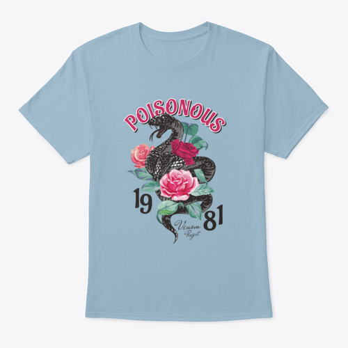 Black Snake And Roses  T shirt Design