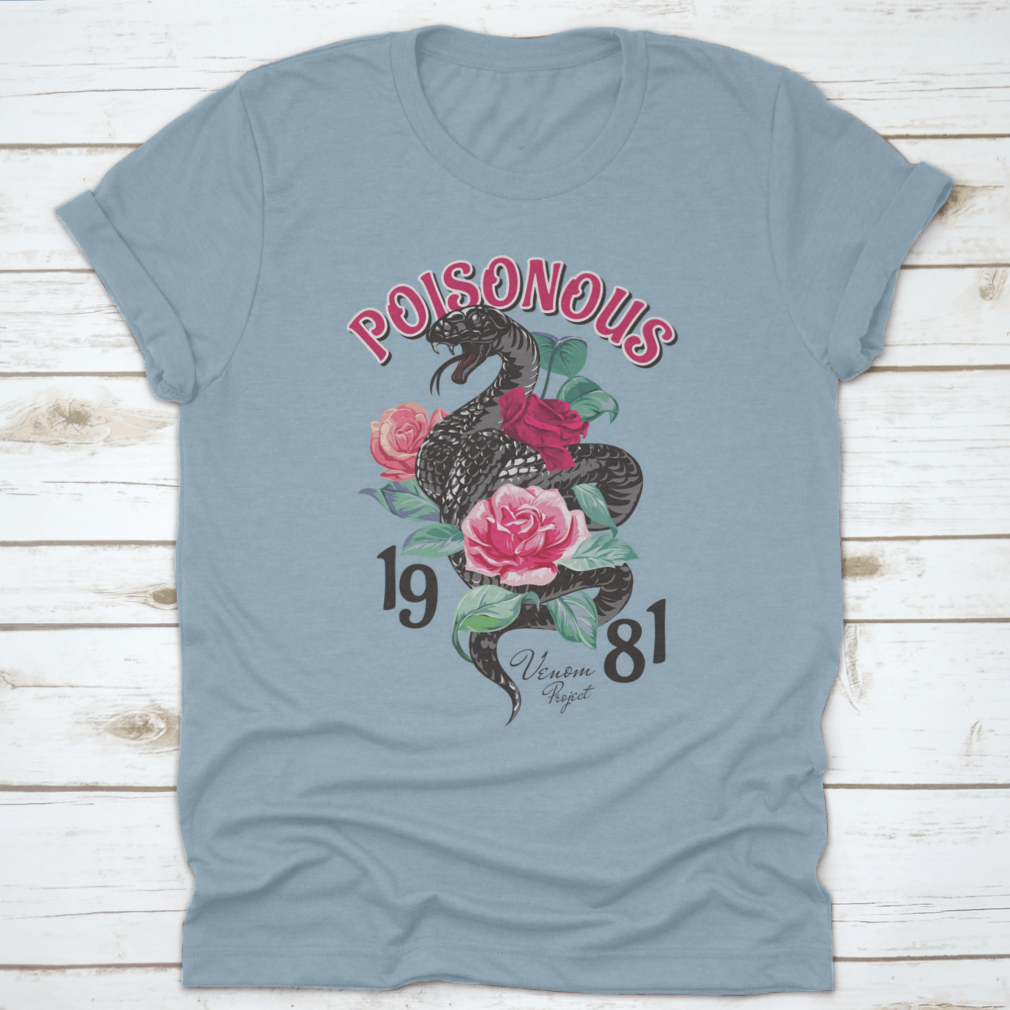 Black Snake And Roses  T shirt Design