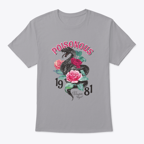 Black Snake And Roses  T shirt Design