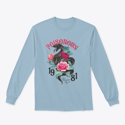 Black Snake And Roses  T shirt Design