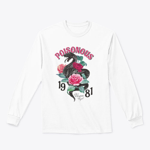 Black Snake And Roses  T shirt Design