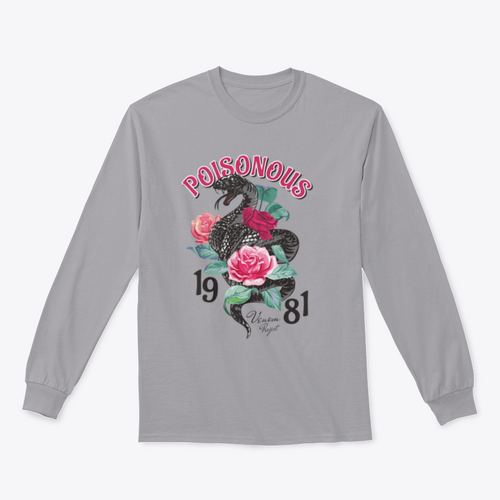 Black Snake And Roses  T shirt Design