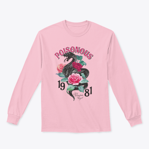 Black Snake And Roses  T shirt Design