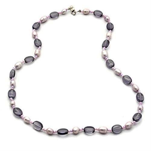 LOS066 - Silver 925 Sterling Silver Necklace with Synthetic Synthetic