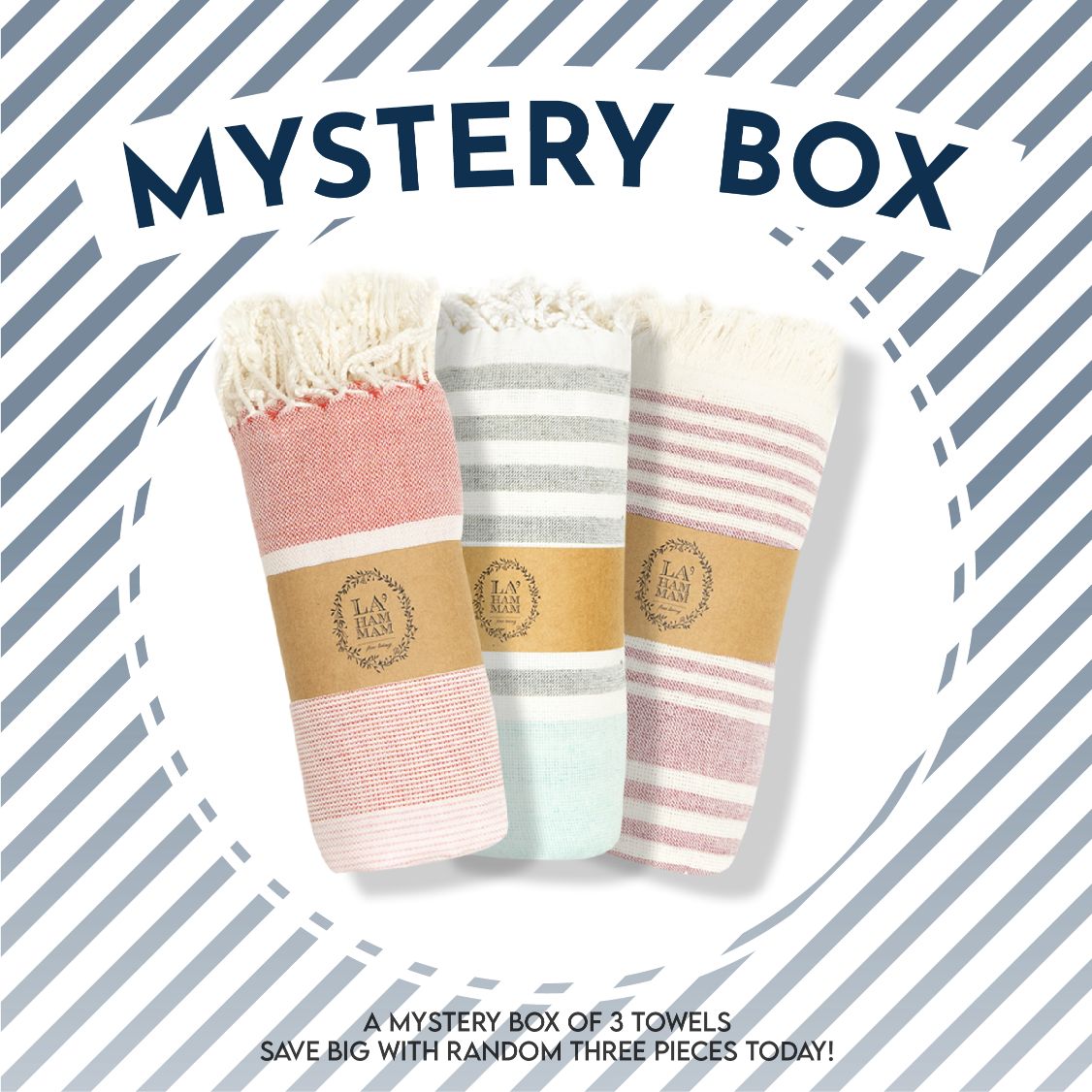 A Mystery Box of 3 Peshtemals, Save BIG with Random three pieces