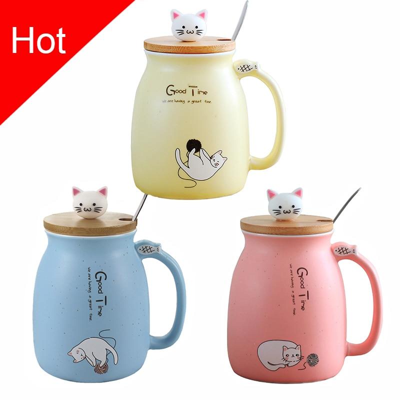 Adorable Cat Cartoon Ceramic Coffee Mug