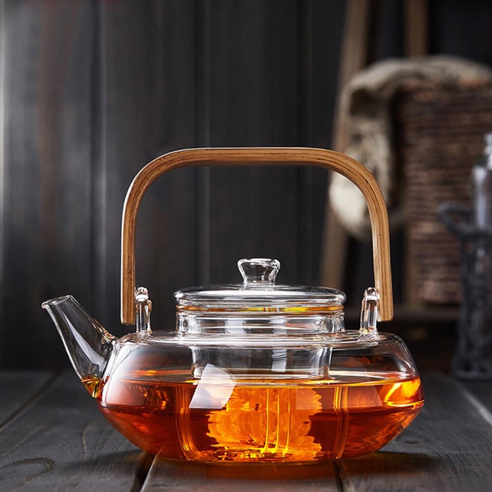 Bamboo & Glass Tea Kettle