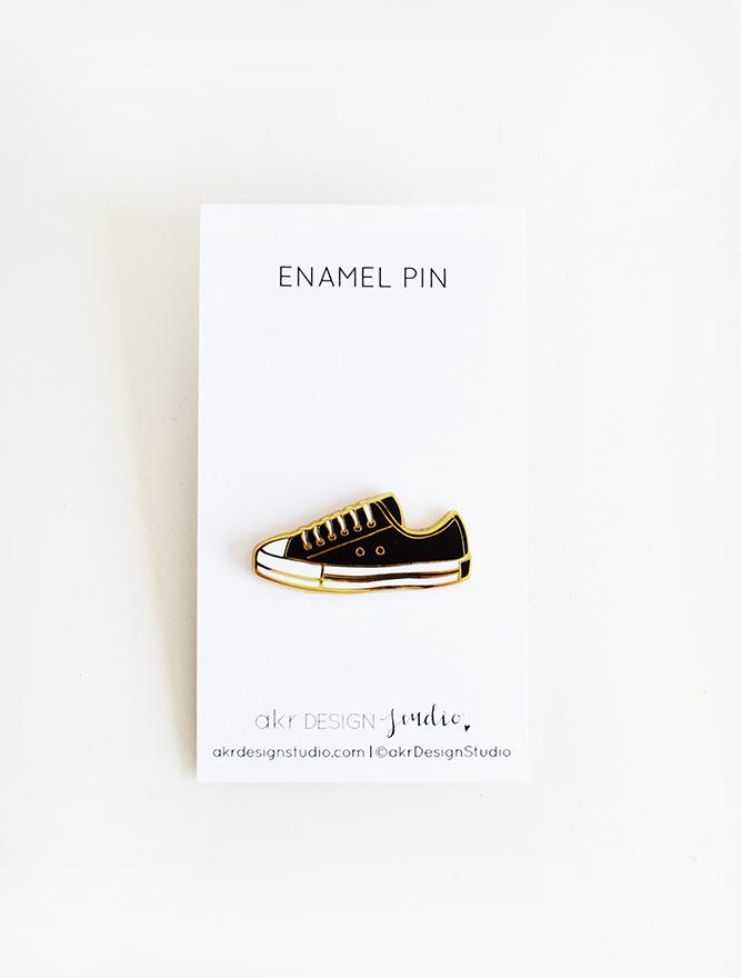 Black Sneaker Fashion Enamel Pin