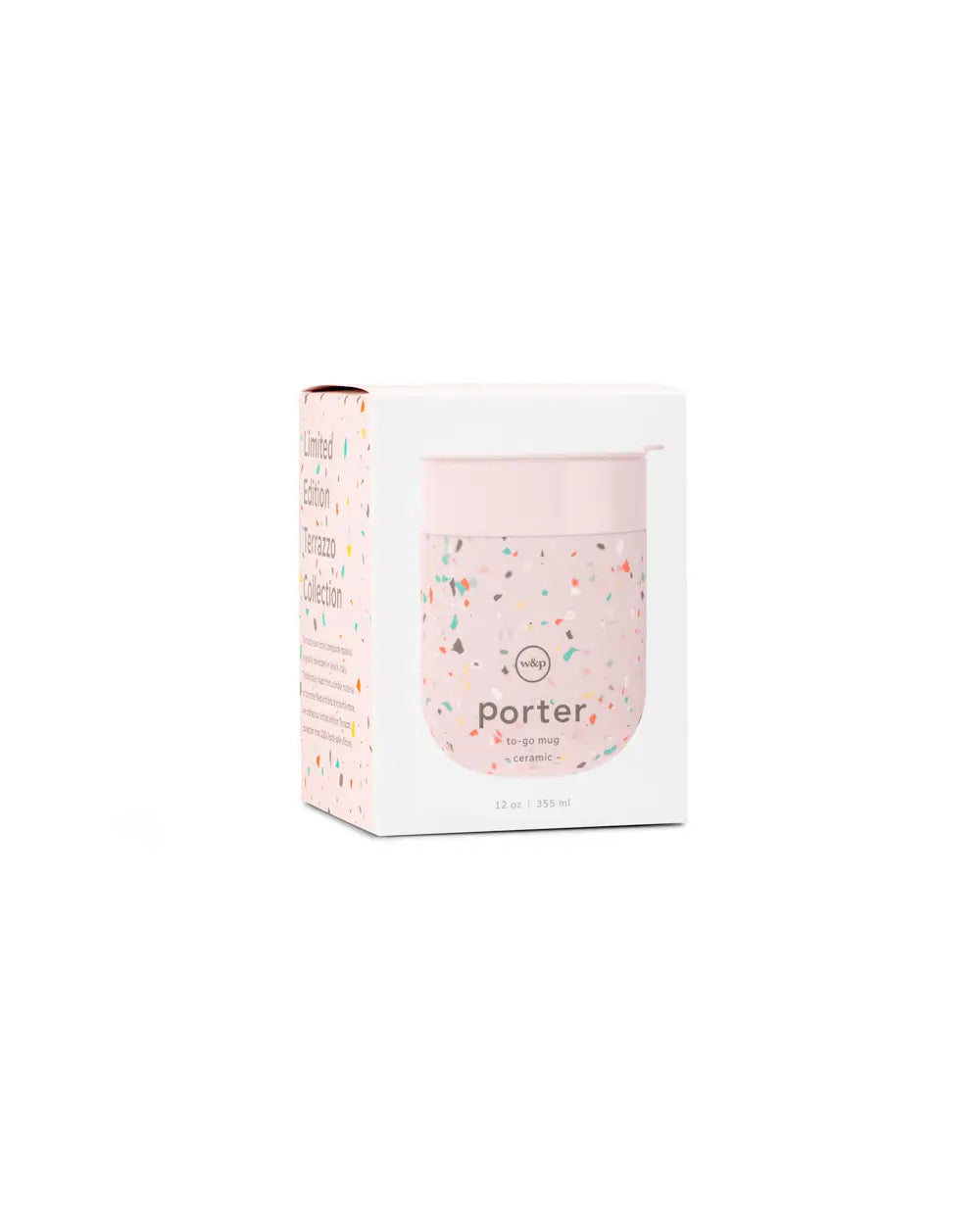 Terrazzo Porter 12 oz Mug In Blush | 4.4" x 3" x 3" Food Safe Silicone